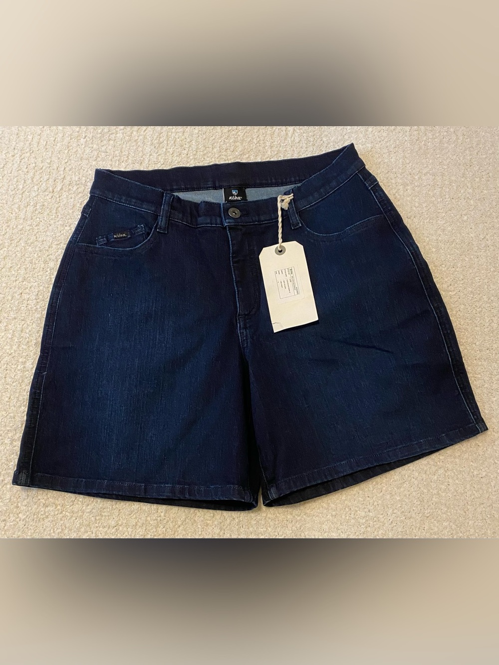 KÜHL Women's Flex Denim Short 6" Inseam Blue Drawstring Size 6
